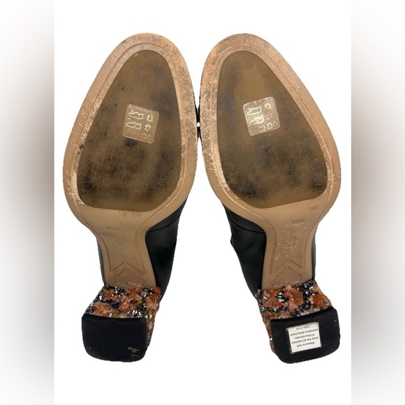 Sophia Webster Stella Black Leather Embellished Ankle Boots Womens Size 39.5/8 - Picture 12 of 16